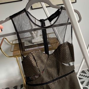 AKIRA black and gold dress with cut outs